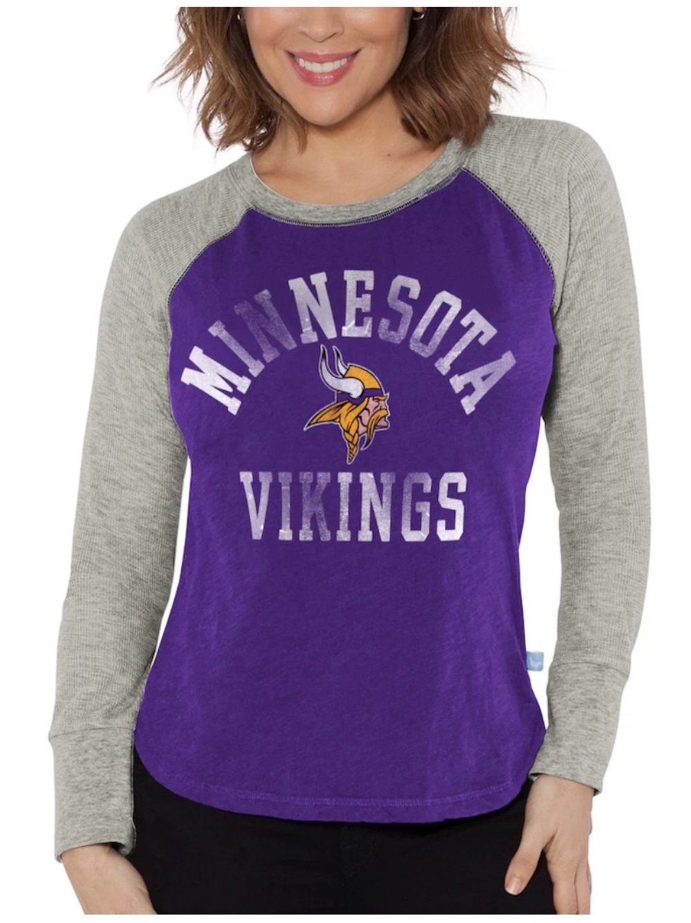 Official NFL Minnesota Vikings Distressed Long Sleeve T-Shirt